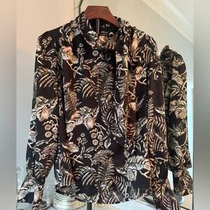Banana Republic Black Floral Blouse US small